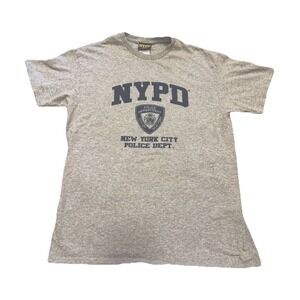 NYPD Short Sleeve T-Shirt Grey Men's Medium Graphic Print New York Police Dept.